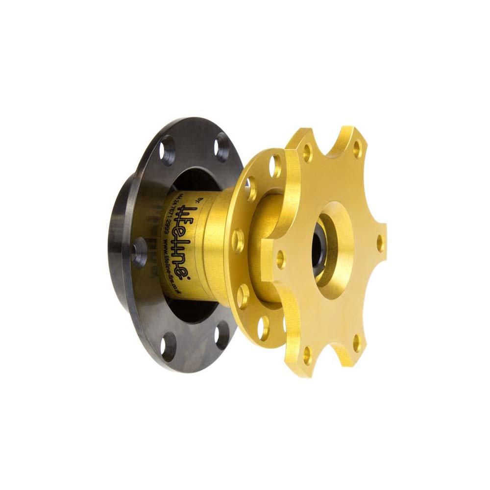 Lifeline FIA Steering Wheel Quick Release - 6-Point Gold, Bolt On